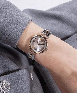 GUESS, Růžové zlato, Stříbrná barva Array hodinky