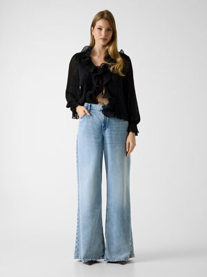 GUESS – Wide loose jeans, Modrá barva