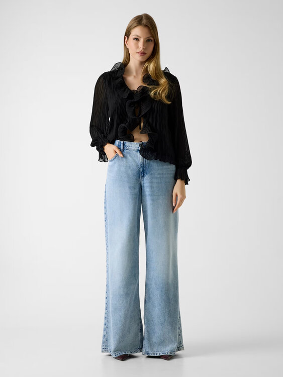 GUESS – Wide loose jeans, Modrá barva