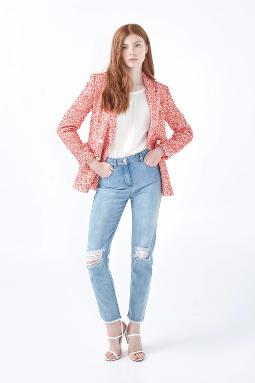 Módní Vela sako, Červená barva, 2022