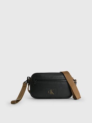 Calvin Klein Jeans – Camera crossbody, Černá, Hnědá barva