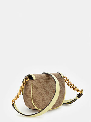 Izzy crossbody – GUESS, Hnědá, Žlutá barva Ženy