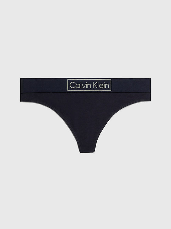 Calvin Klein Underwear – Reimagined tanga, Modrá, Navy barva
