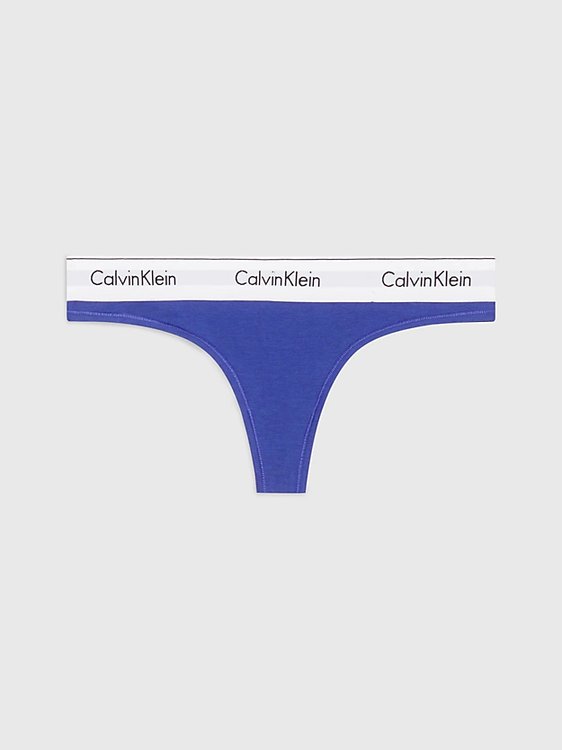 Calvin Klein Underwear – Modern Cotton tanga, Modrá barva