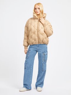 Luxusní Perla Embellished bunda, Hnědá barva, XS, S, M, L