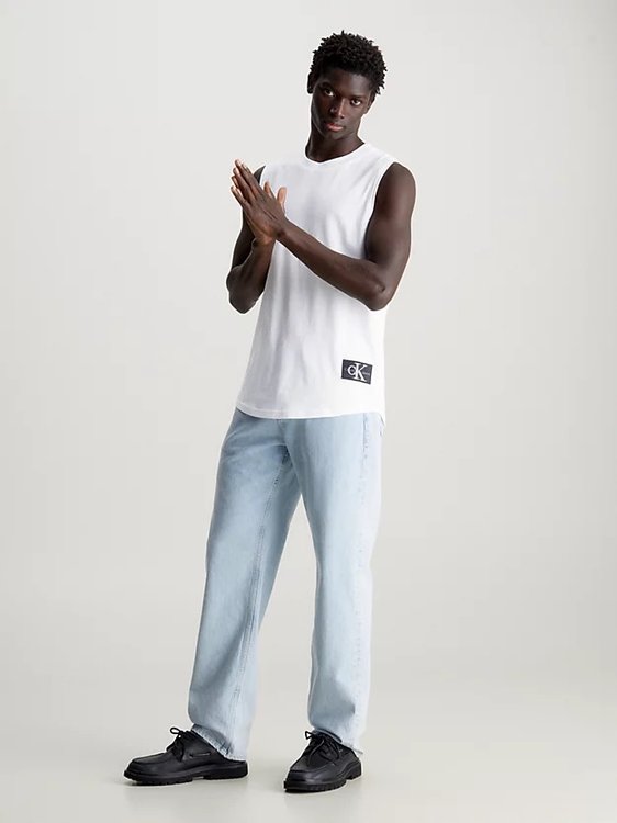 Luxusní Monologo Badge top, Bílá barva, XS, S, M, L, XL, XXL