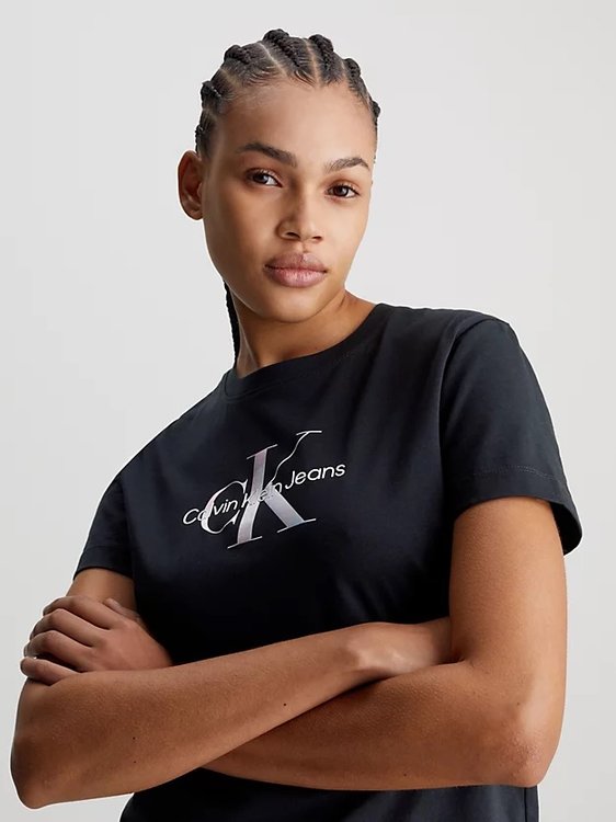 Módní Diffused Monologo triko, Černá barva, 2024