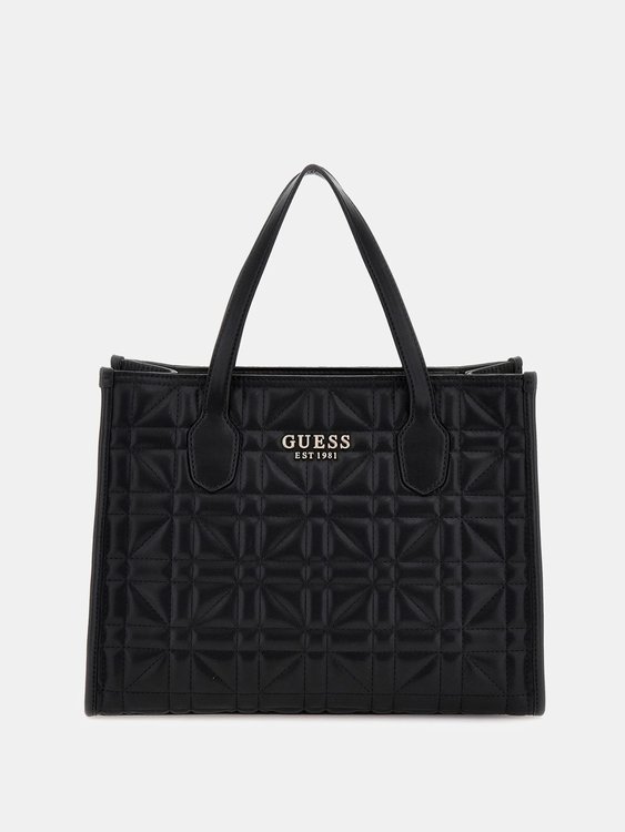 GUESS – Silvana 2 Compartment velká kabelka, Černá barva