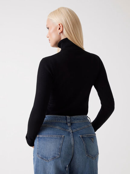 Módní Melanie Triangle Logo rolák, Černá barva, 2025