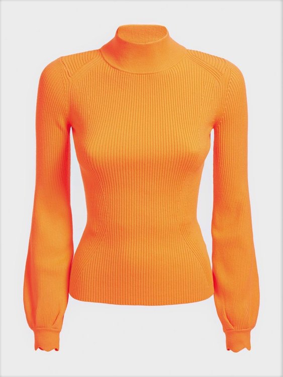 Luxusní Helena svetr, Oranžová barva, XS, L