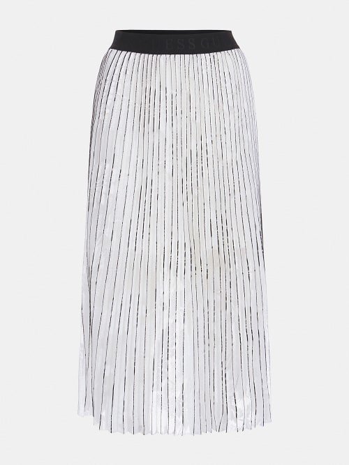 Guess – Elastic Logo sukně, Bílá barva