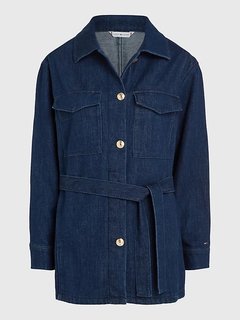 Navy barva, Belted Denim bunda