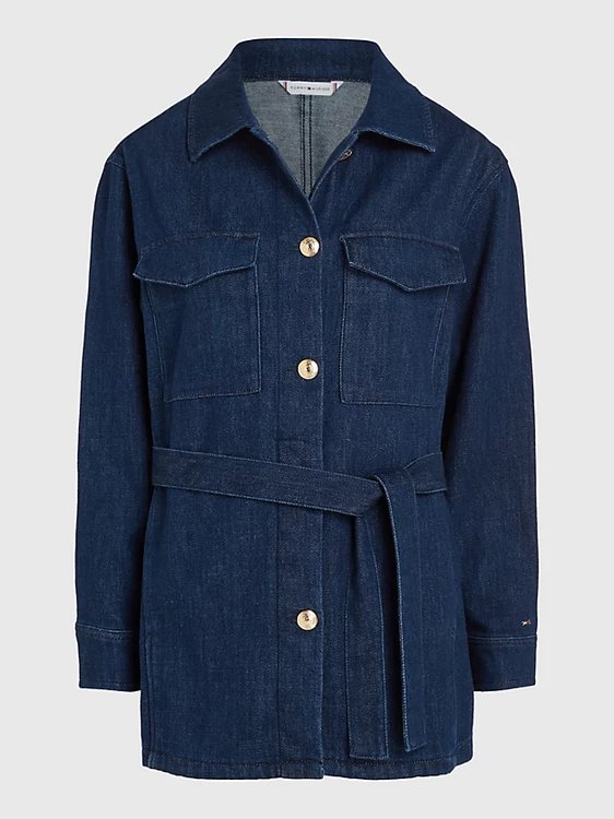 Navy barva, Belted Denim bunda