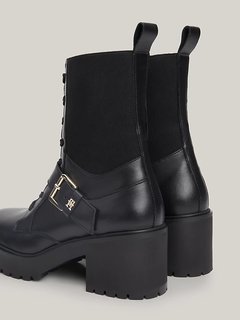 Luxusní Belt Leather kotníková obuv, Černá barva, 38, 39