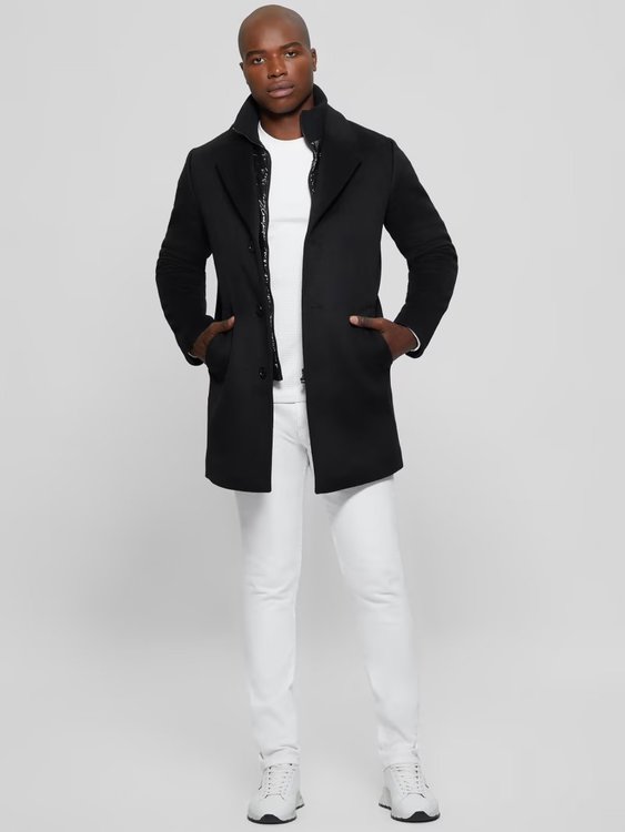 GUESS – Removable Bib kabát, Černá barva