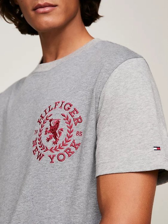 Luxusní Icon Crest triko, Šedá barva, M, L, XL