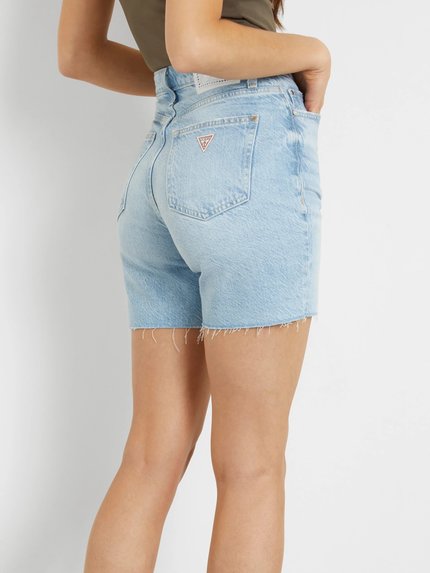 Módní High rise denim šortky, Modrá barva, 2024