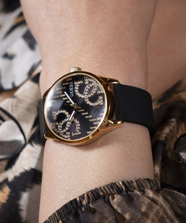 GUESS – G Stitch hodinky, Černá, Zlatá barva 1