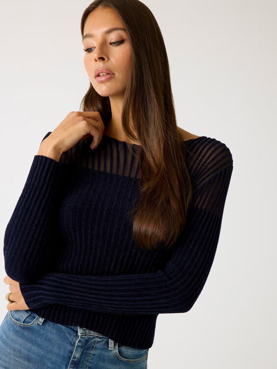 Luxusní Rowena Chenille svetr, Černá barva, XS, S, M, L