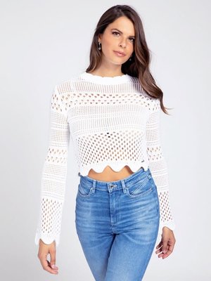 Guess – Svetrový top, Bílá barva