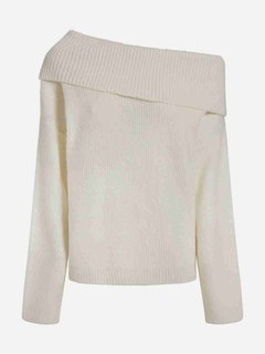 Luxusní Asymmetric svetr, Bílá barva, M 1