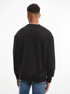 Calvin Klein Jeans – Two tone monogram mikina, Černá barva 1