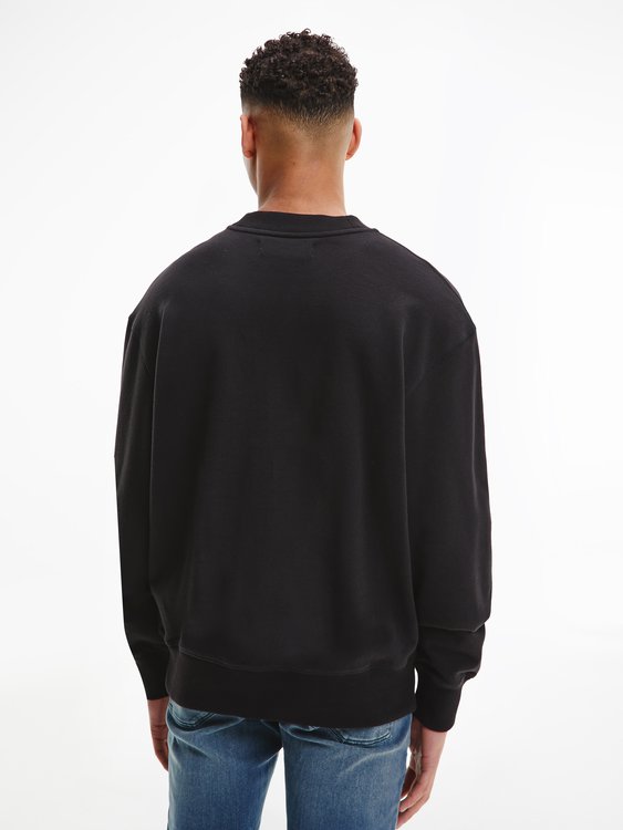 Calvin Klein Jeans – Two tone monogram mikina, Černá barva 1