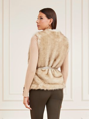 Honey Faux Fur vesta – Marciano, Béžová barva Ženy
