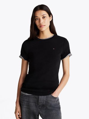 Tommy Hilfiger – New Slim Cody triko, Černá barva