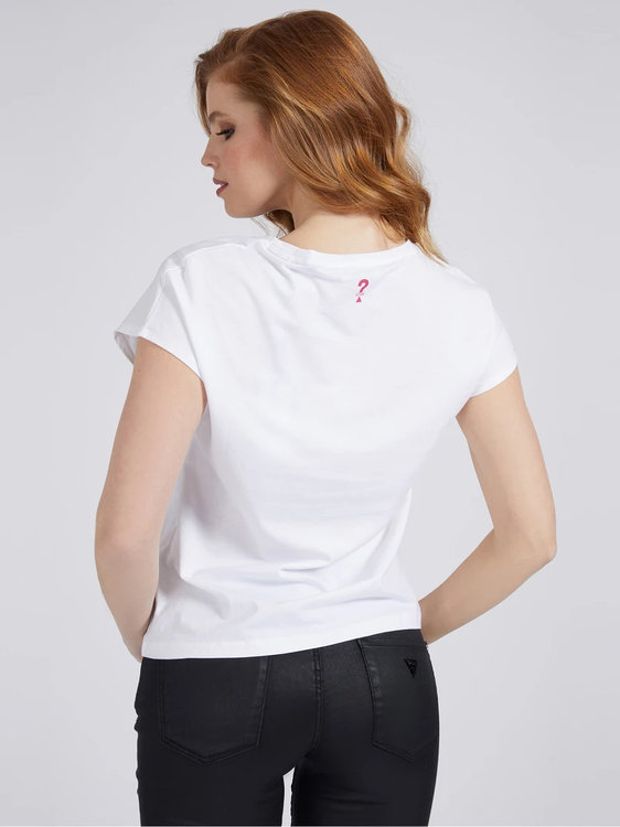 Rhinestone Logo triko – Guess, Bílá barva Ženy