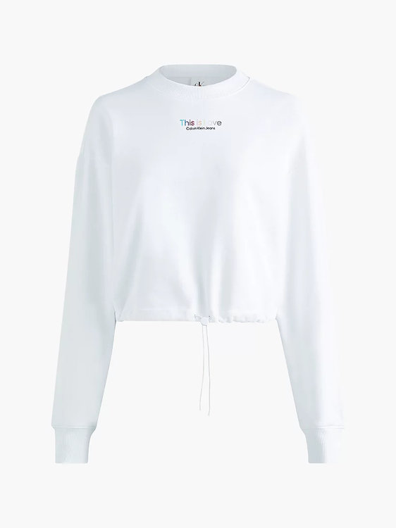 Cropped HWK mikina Bílá barva Ženy