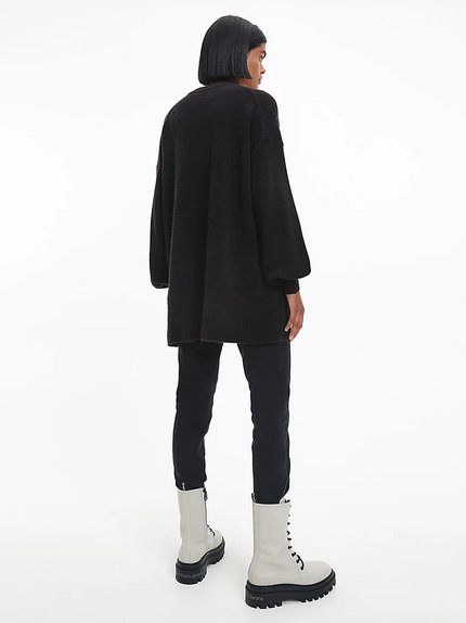 Luxusní Fluffy yarn svetr, Černá barva, XS, S, M, L