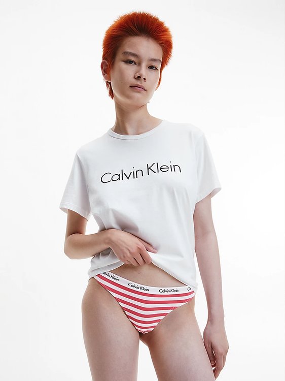 Carousel tanga – Calvin Klein Underwear, Bílá, Červená barva Ženy