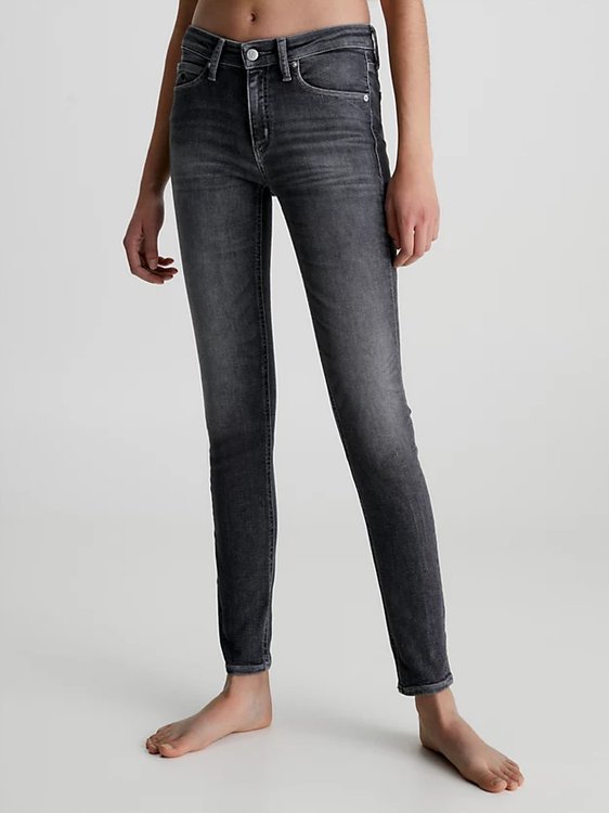 Calvin Klein Jeans – Mid Rise Skinny jeany, Černá barva