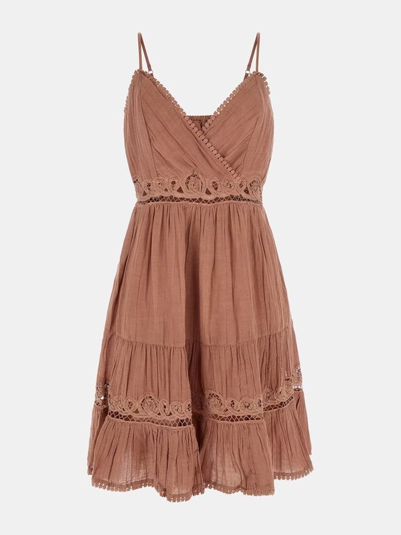 Luxusní Quincy šaty, Hnědá barva, M