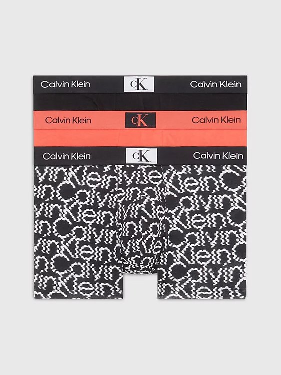 Calvin Klein Underwear – CK 96 Cotton boxery 3ks, Černá, Červená barva