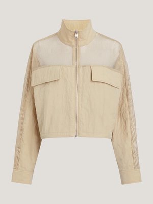 Calvin Klein Jeans – Mesh Satin bunda, Krémová, Žlutá barva