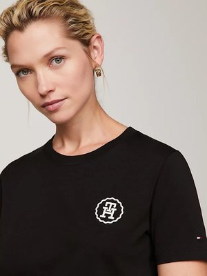 Modern TH Monogram triko – Tommy Hilfiger, Černá barva Ženy