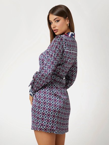 Módní Alya Printed šaty, Modrá, Multi barva, 2024