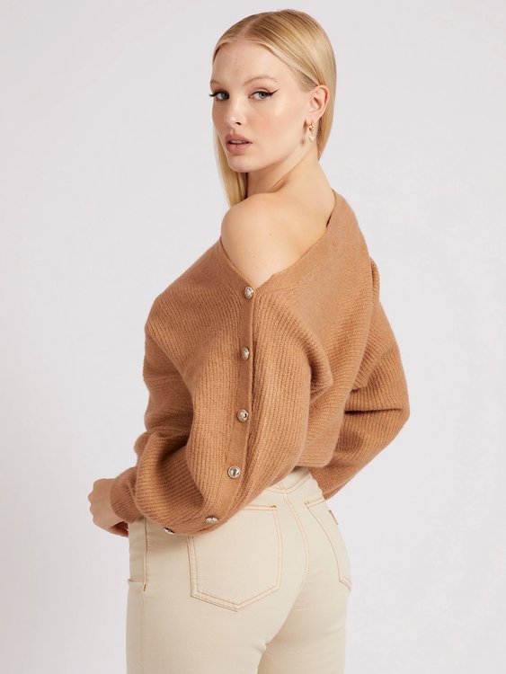 Mega svetr – Guess, Hnědá barva Ženy