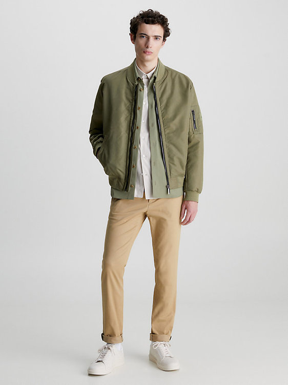 Módní Modern Twill Slim Chino kalhoty, Béžová barva, 2023