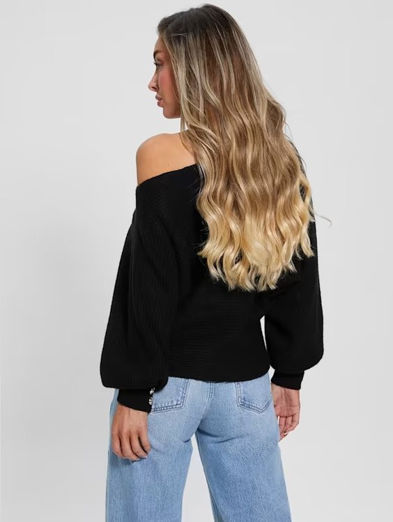 Módní Isadora svetr, Černá barva, 2023