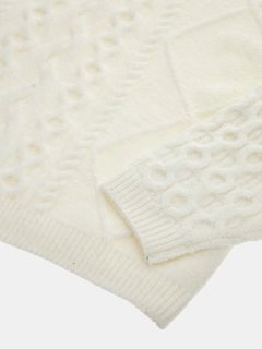 Luxusní Cable svetr, Bílá barva, XS, S, M, L