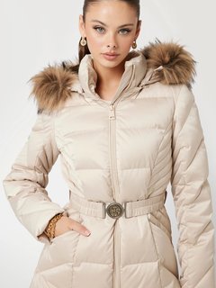 Luxusní New Olga bunda peří, Krémová barva, XS, S, M, L, XL