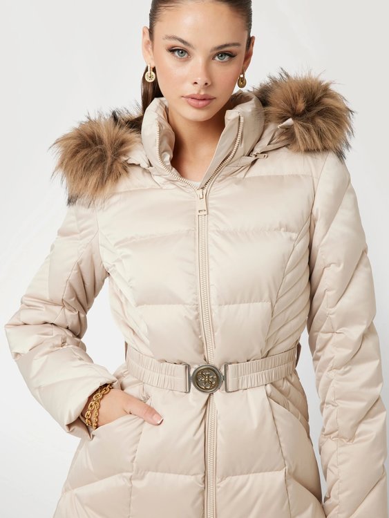 Luxusní New Olga bunda peří, Krémová barva, XS, S, M, L, XL