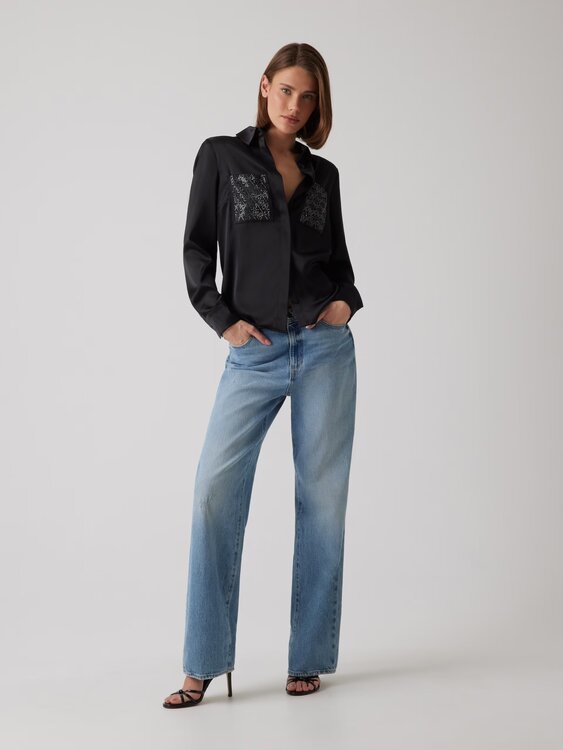 W5RH40WFQC2-JBLK KOŠILE L/S – GUESS Ženy 1