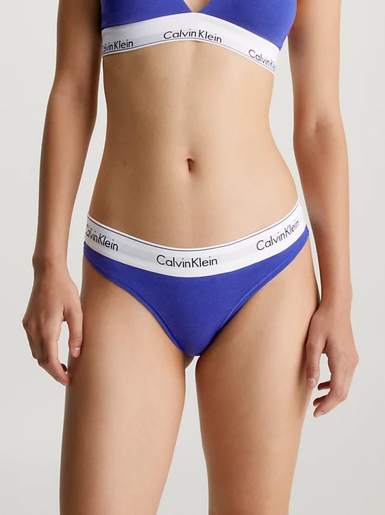 Modern Cotton tanga – Calvin Klein Underwear, Modrá barva Ženy
