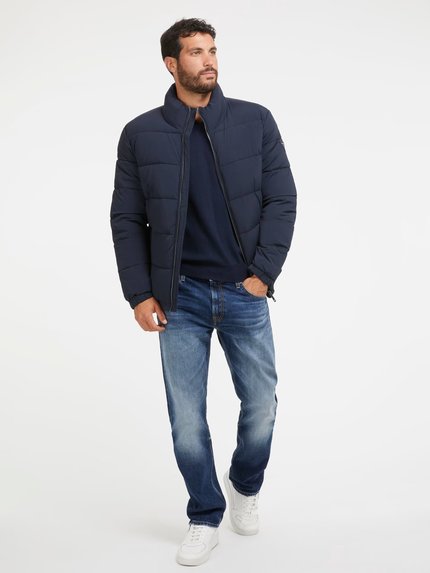 Módní Stretch Puffa bunda, Navy barva, 2023