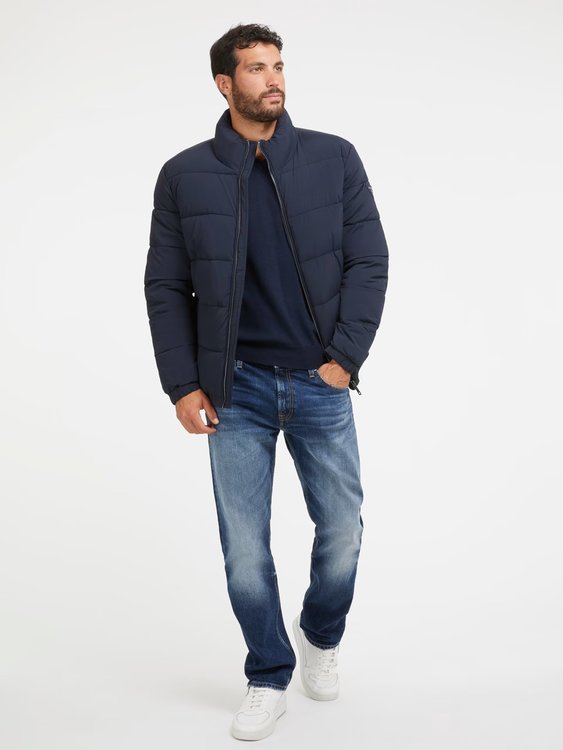 Módní Stretch Puffa bunda, Navy barva, 2023