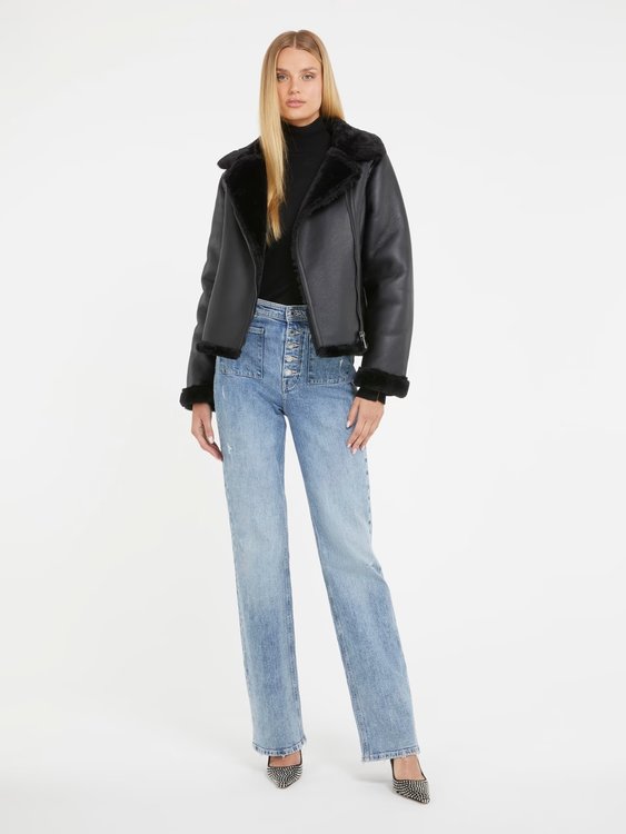 Módní Dafne bunda, Černá barva, 2023